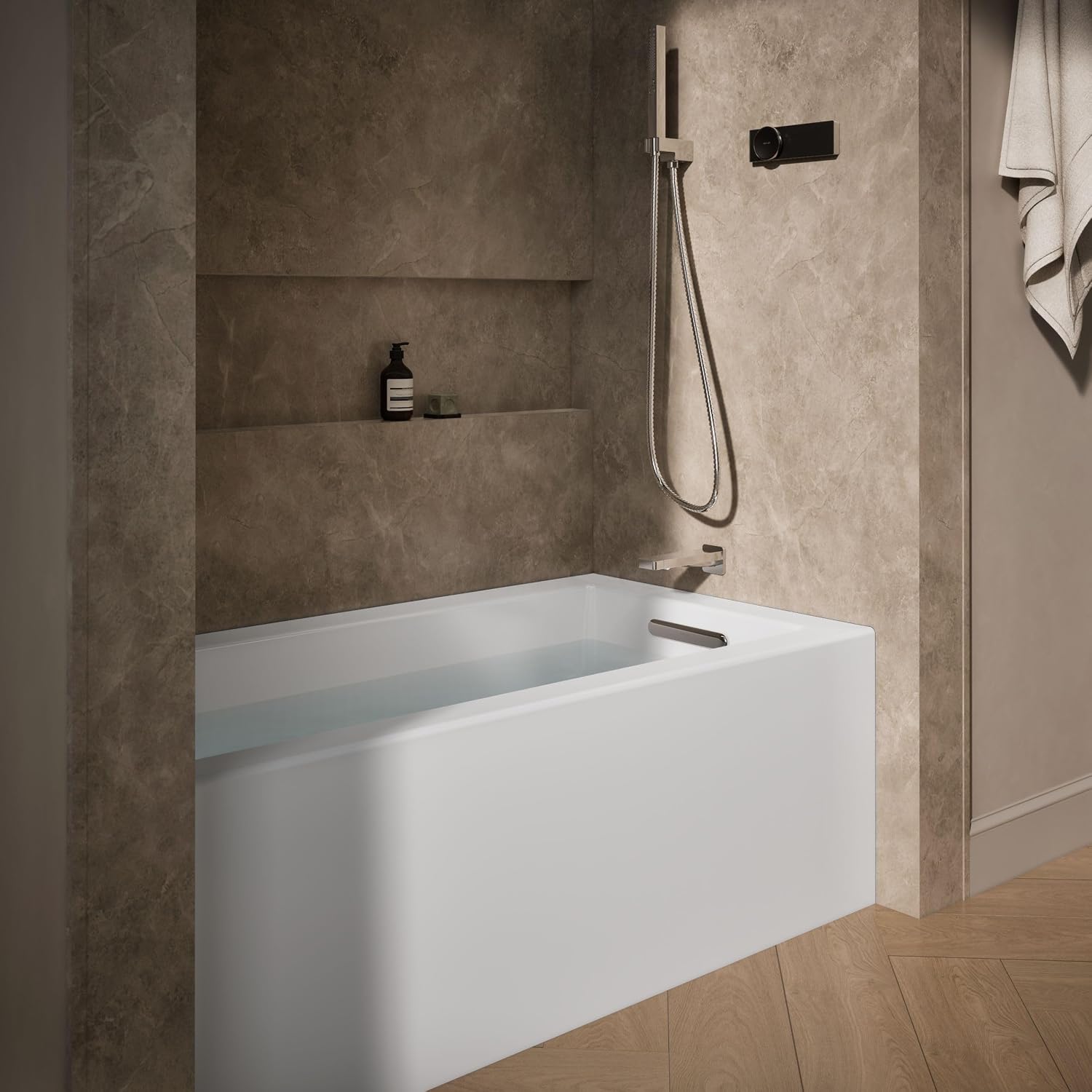 Kohler 1957-RA-0 Underscore® 60' x 32' alcove bath right drain, White