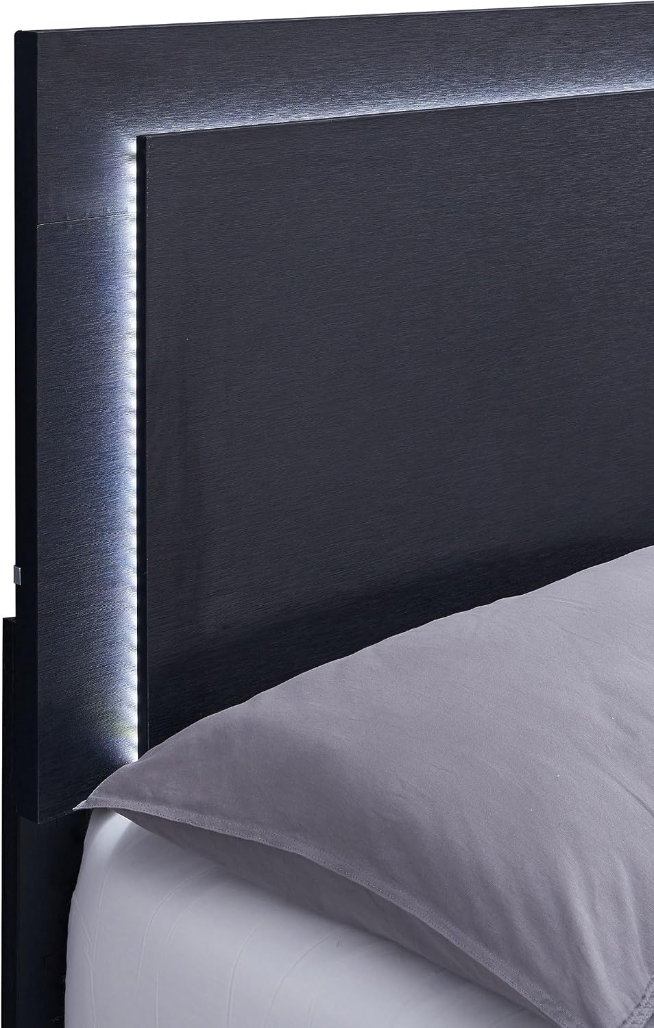 Coaster Home Furnishings Marceline Contemporary 4-Piece Bedroom Set Queen Size LED Panel Bed Frame 51-inch Headboard Black 222831Q-S4
