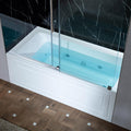 WOODBRIDGE 60' x 30' Alcove Acrylic Rectangular Whirlpool Heated Jetted Tub in White with right Drain, Polished Chrome Finish, BS666-R-CH01