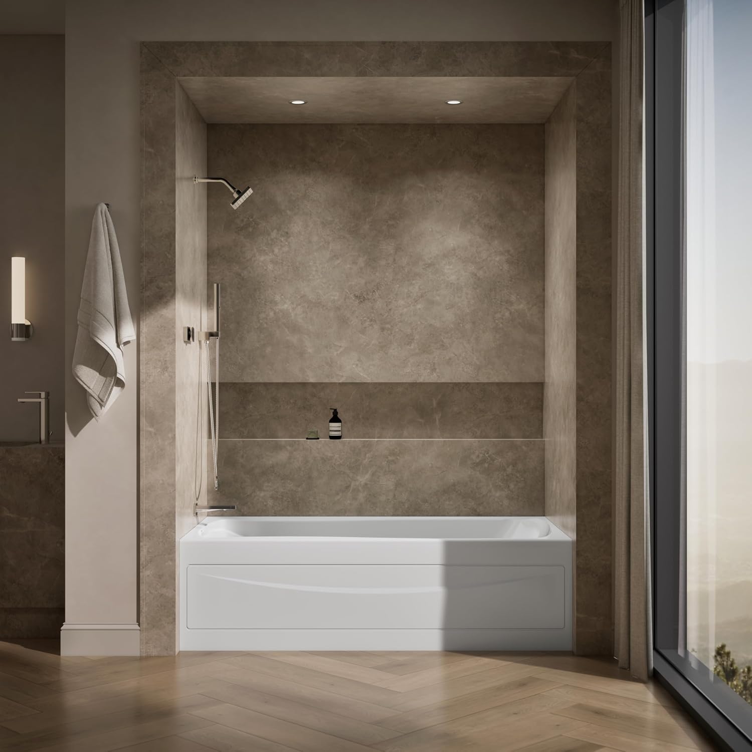 Kohler 1259-LA-0 Mariposa® 72' x 36' alcove bath, left drain, White