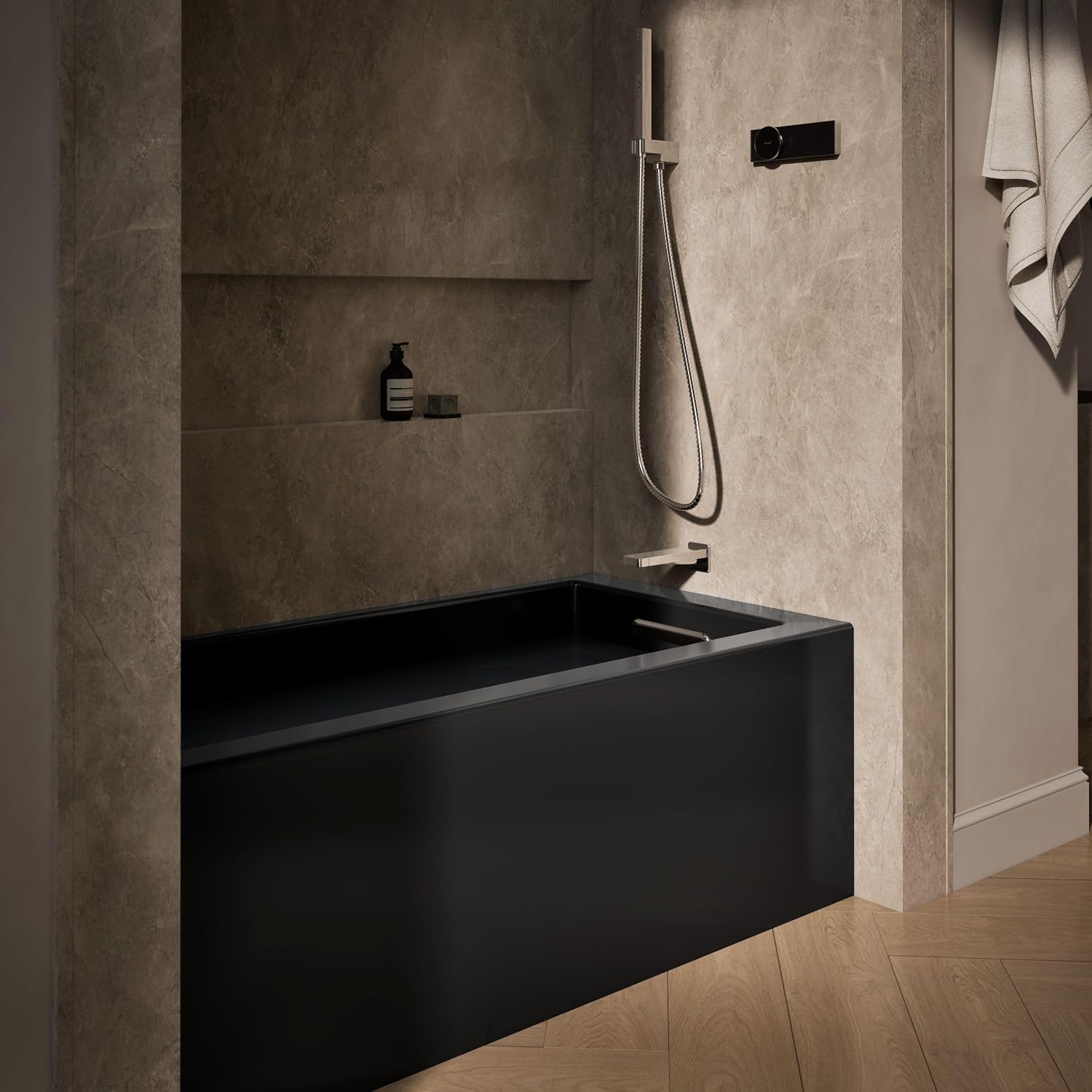 Kohler 1956-RA-7 Underscore® 60' x 30' alcove bath right drain, Black Black