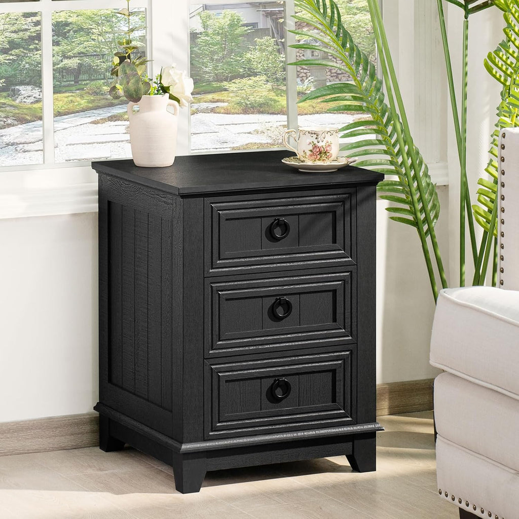 Joaxswe Farmhouse Dresser and Nightstand Sets 2 Piece, Nightstands and 6 Drawers Dressers for Bedroom, 54' Wide Dresser and 18' Inch Night Stand Set for Bedroom, Living Room, Hallway