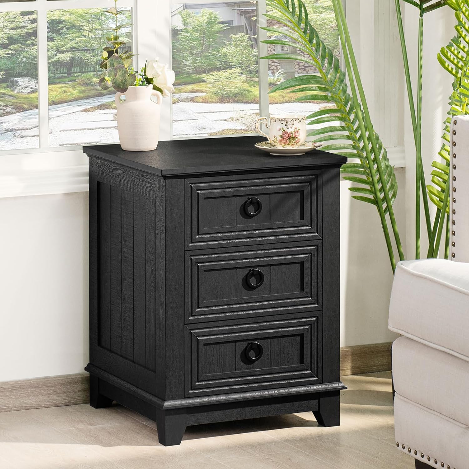 Joaxswe Farmhouse Dresser and Nightstand Sets 2 Piece, Nightstands and 6 Drawers Dressers for Bedroom, 54' Wide Dresser and 18' Inch Night Stand Set for Bedroom, Living Room, Hallway