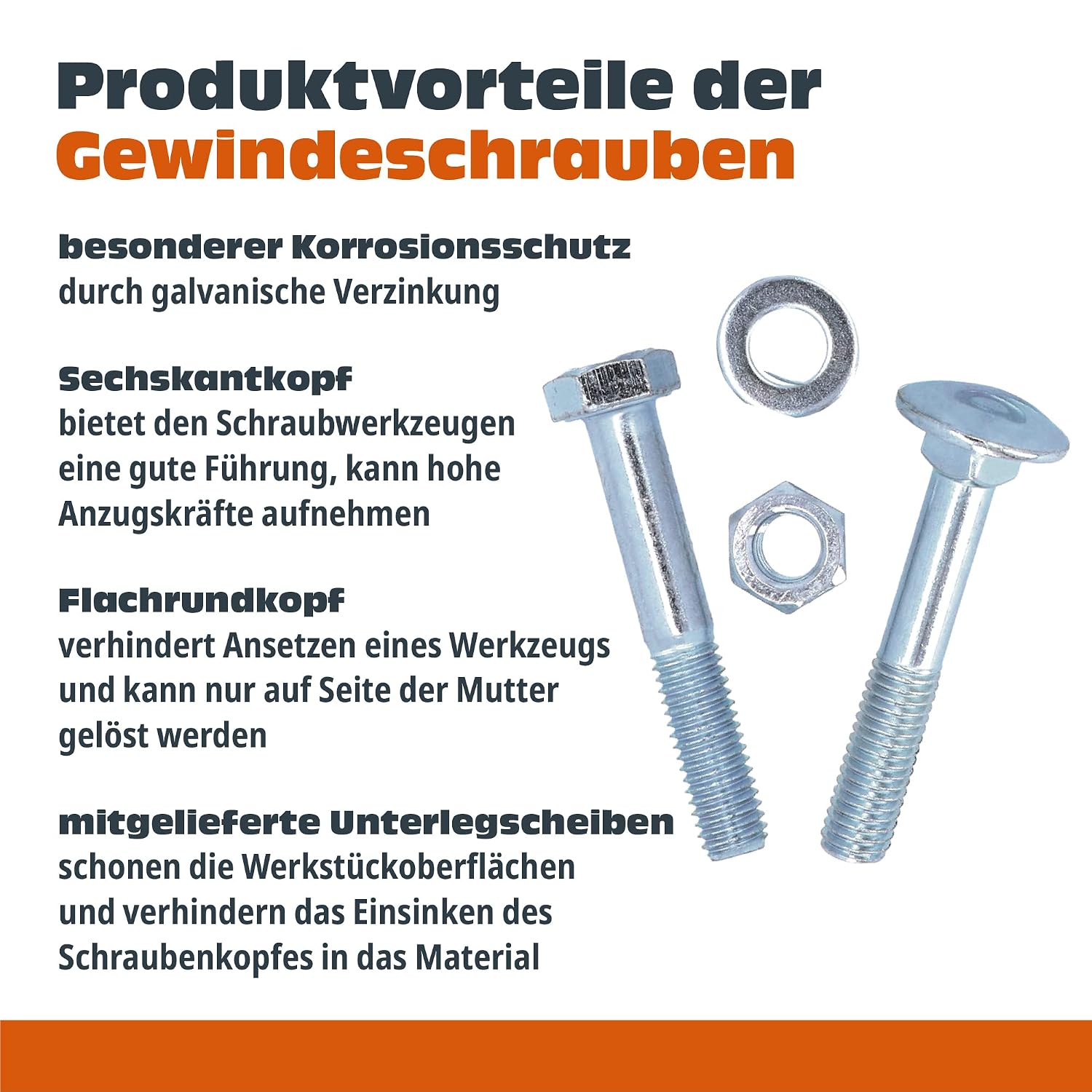 HELPMATE Box with Threaded Screws Set - Total of 480 Washers, Nuts Set, Washers, Hex Nuts, Carriage Bolts, Metric Screws with Round Head