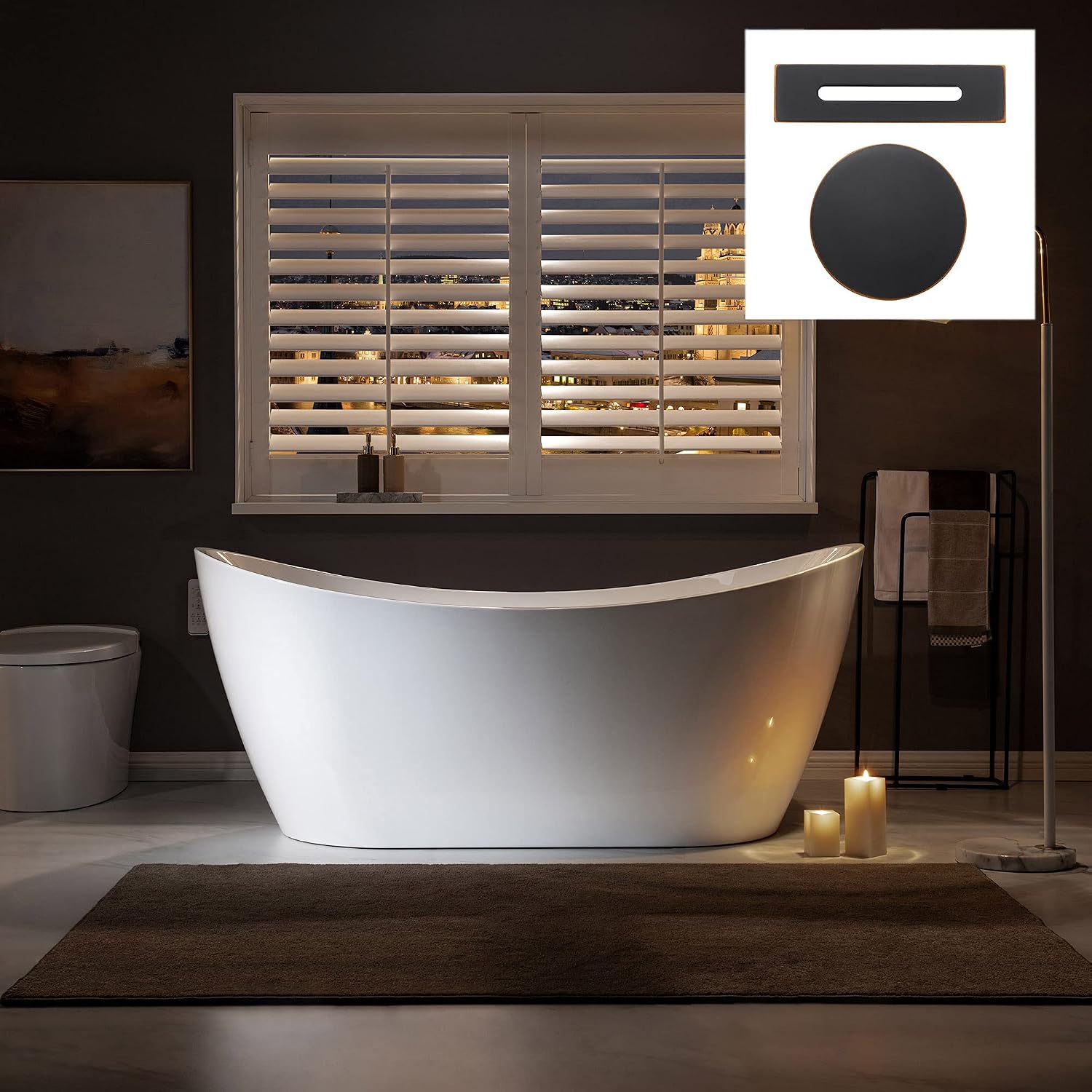 WOODBRIDGE BTA1515-ORB-Drain &O Bathtub, Oil-Rubbed Bronze