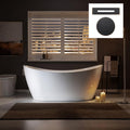 WOODBRIDGE 67' Acrylic Freestanding Bathtub Contemporary Soaking White Tub with Oil Rubbed Bronze Overflow and Drain，B0010-ORB