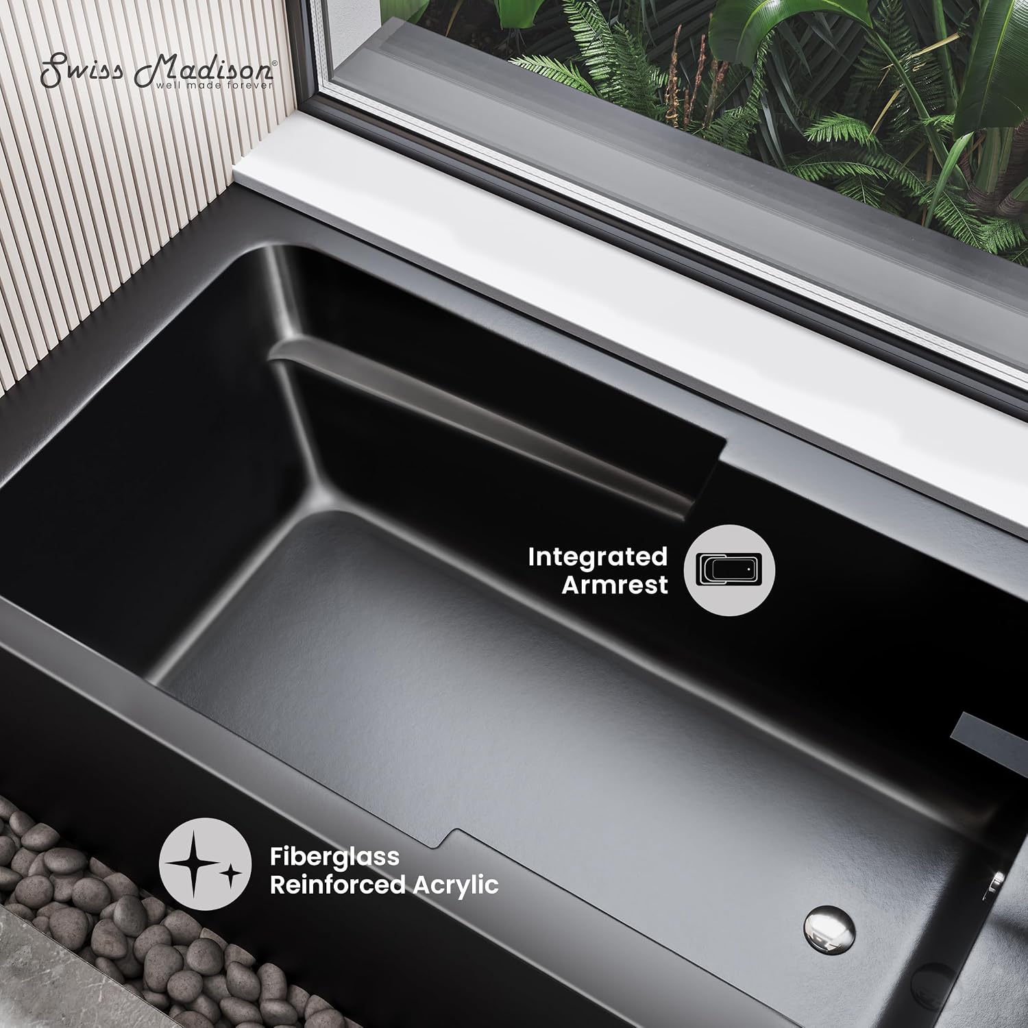 Voltaire 54' x 30' Right-Hand Drain Alcove Bathtub with Apron in Matte Black