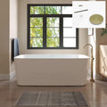 FerdY Maui 67' Acrylic Freestanding Bathtub, Contemporary Elegant Design Soaking Tub with Brushed Gold Drain and Minimalist Linear Design Overflow, Easy to Install