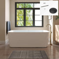 FerdY Maui 67' Acrylic Freestanding Bathtub, Contemporary Elegant Design Soaking Tub with Matte Black Drain and Minimalist Linear Design Overflow, Easy to Install