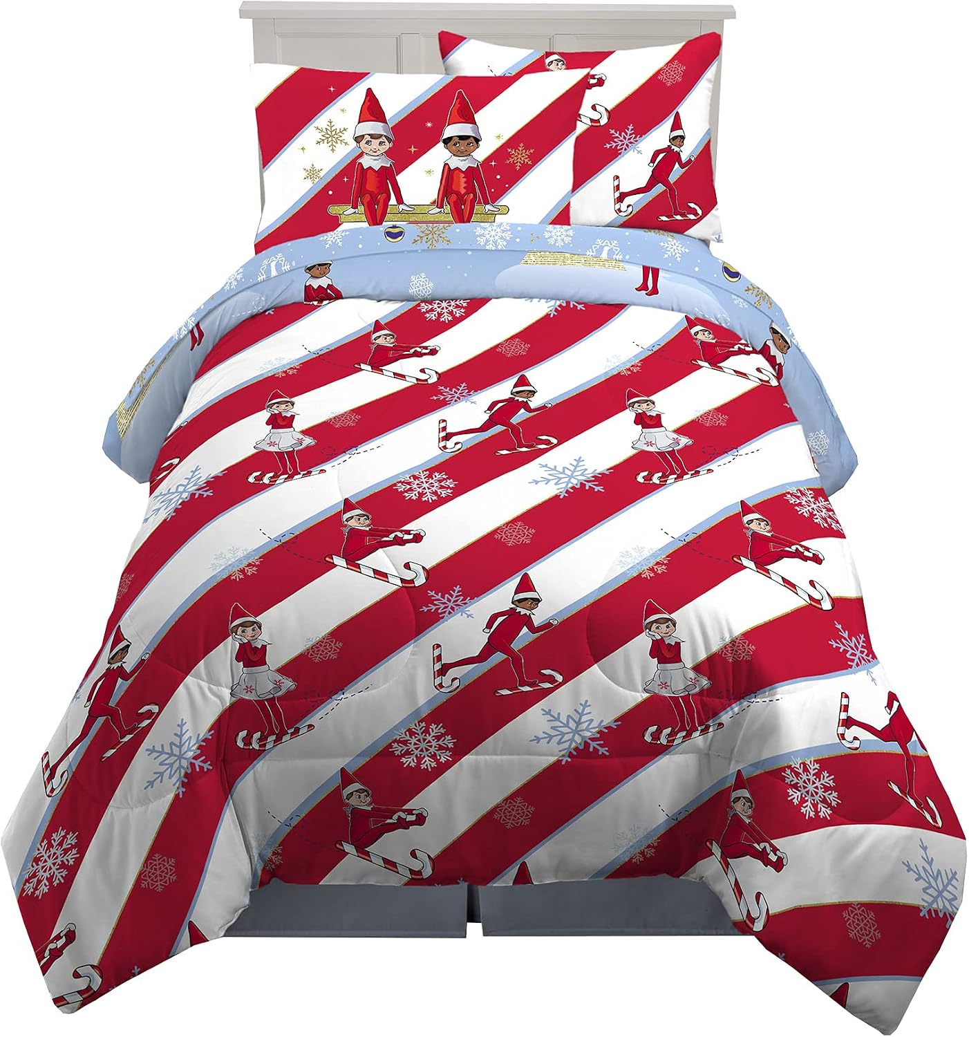 Franco Kids Bedding Soft Comforter and Sheet Set with Sham, 5 Piece Twin Size, Elf on the Shelf