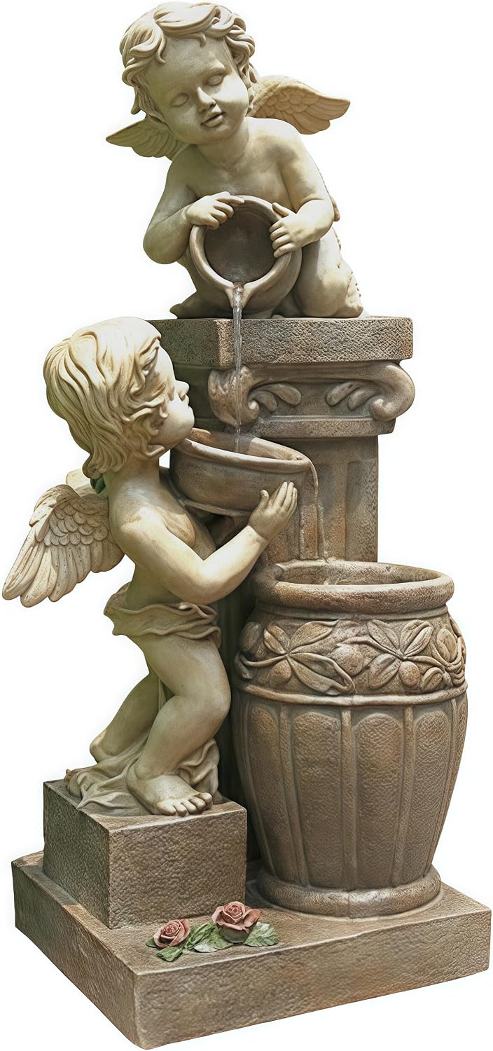 Top Outdoor Water Fountain Outside, Garden Water Fountain Decor for Gardens, Landscaping, Patios, Lawns (Small)