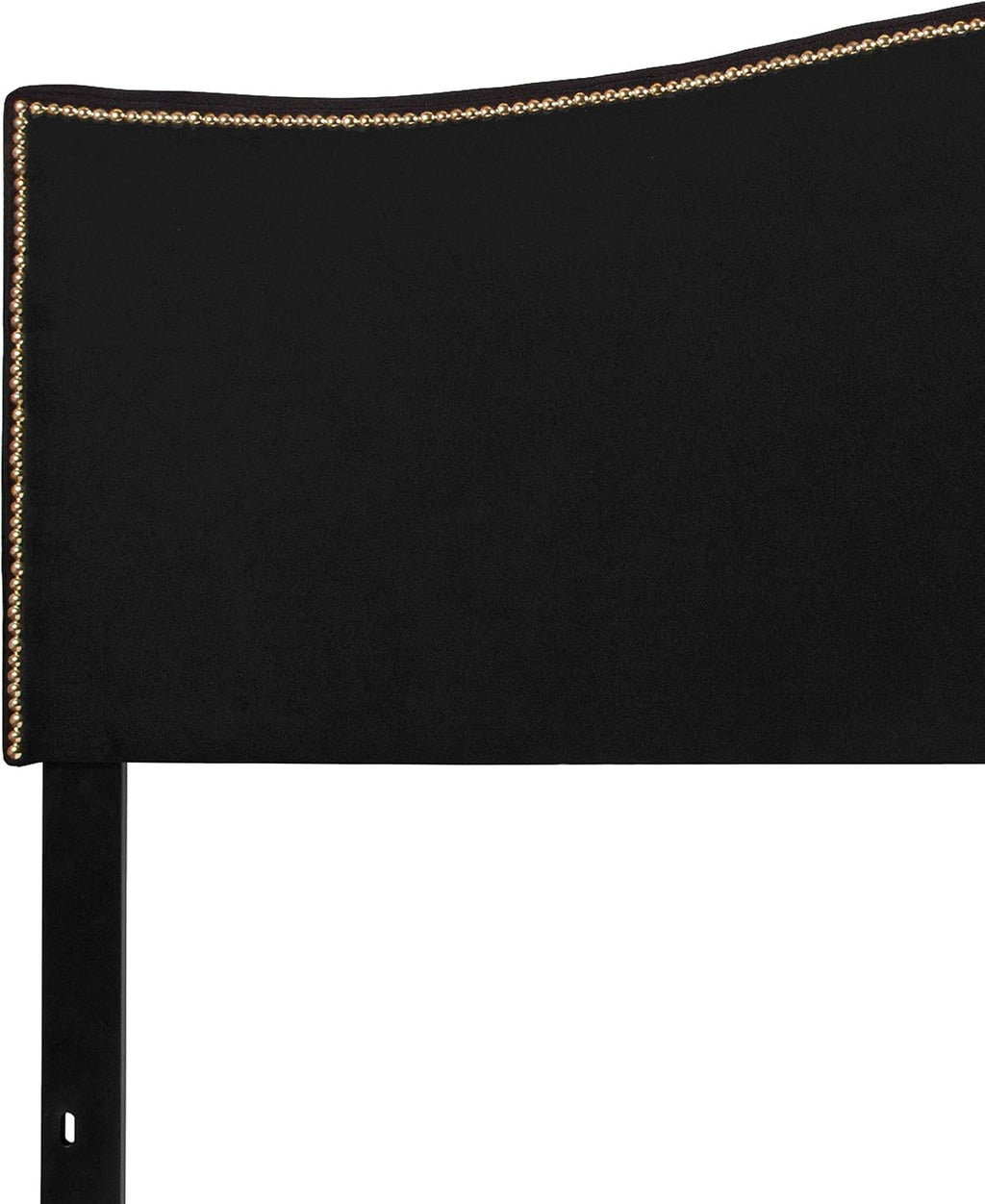 Flash Furniture Lexington Upholstered King Size Headboard with Accent Nail Trim in Black Fabric