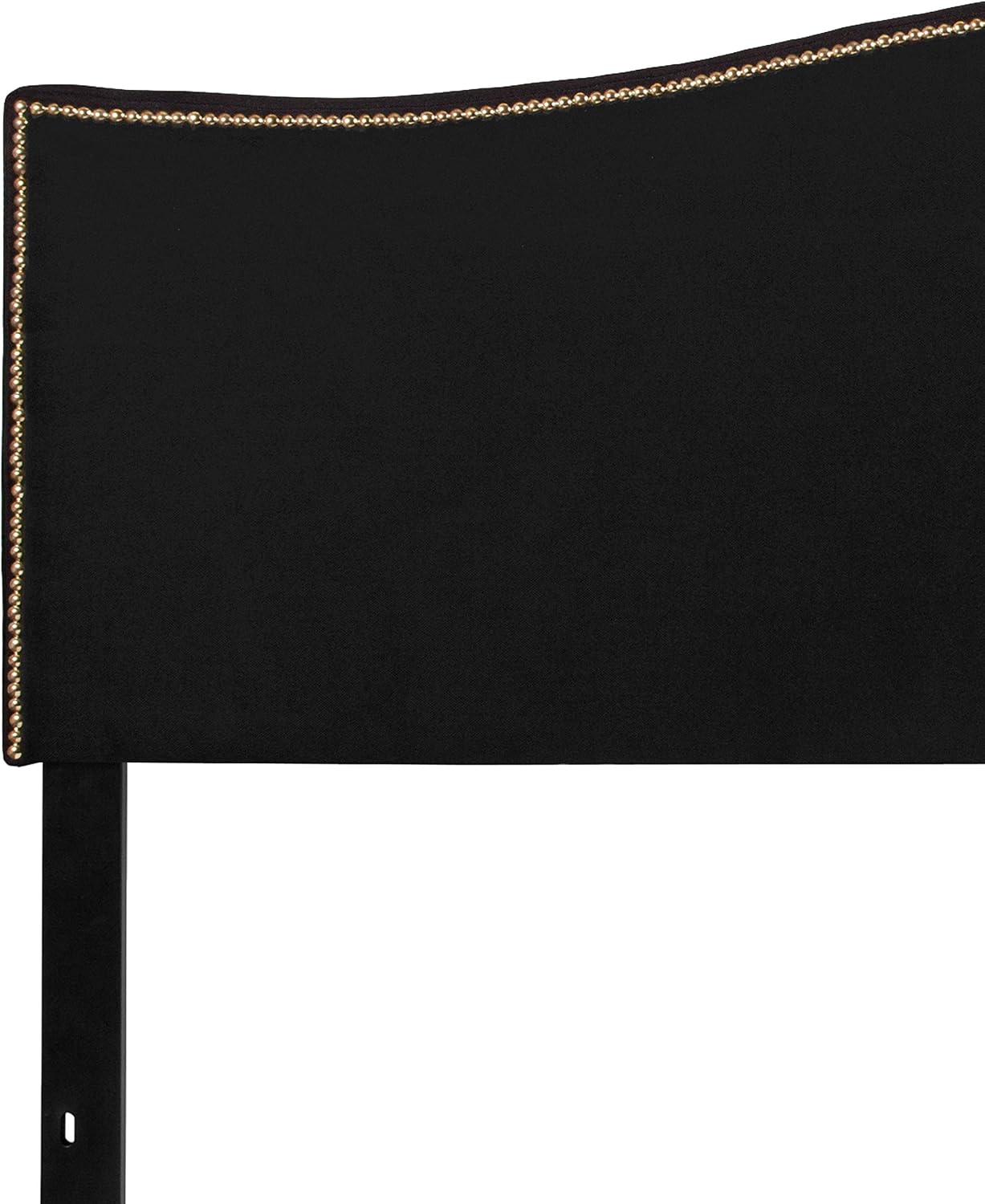 Flash Furniture Lexington Upholstered King Size Headboard with Accent Nail Trim in Black Fabric