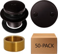 Westbrass D93K-50-12 Universal Fine or Coarse Thread Replacement Bathtub Tip-Toe Drain Plug with 2-Hole Faceplate, 50-Pack, Oil Rubbed Bronze, 50 Count