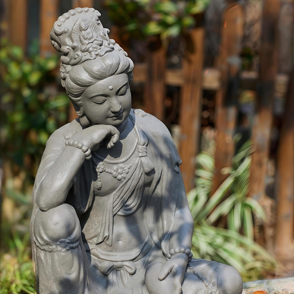 Outdoor Water Fountain Outside, Guan Yin Buddha Garden Fountain, Quan Yin, Kwan Yin, Quan Am, Kuan Yin, Female Buddha Statue, Chinese Decor & Gifts, Chinese New Year Decoration (D)