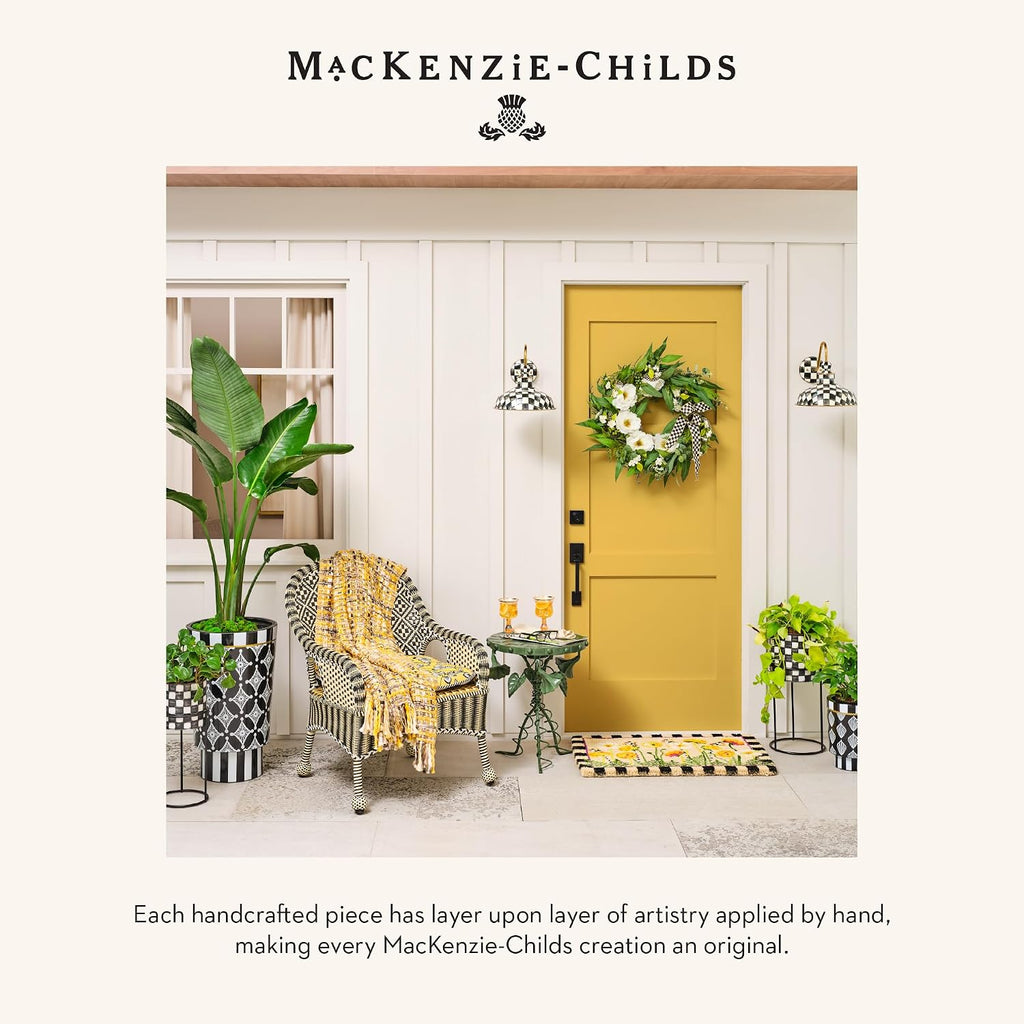 MACKENZIE-CHILDS Entrance Mat, Decorative Outdoor Front Door Mat, Coir Door Mat, Everything is Coming Up Daisies