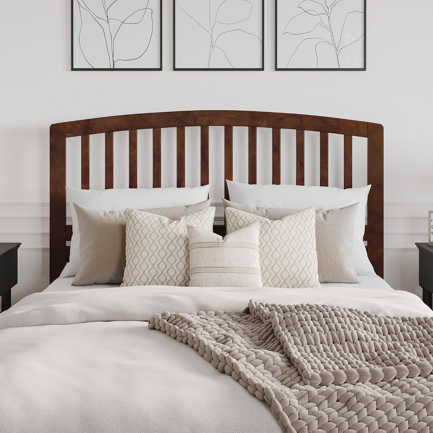 AFI, Richmond Slatted Queen Solid Wood Headboard, Walnut