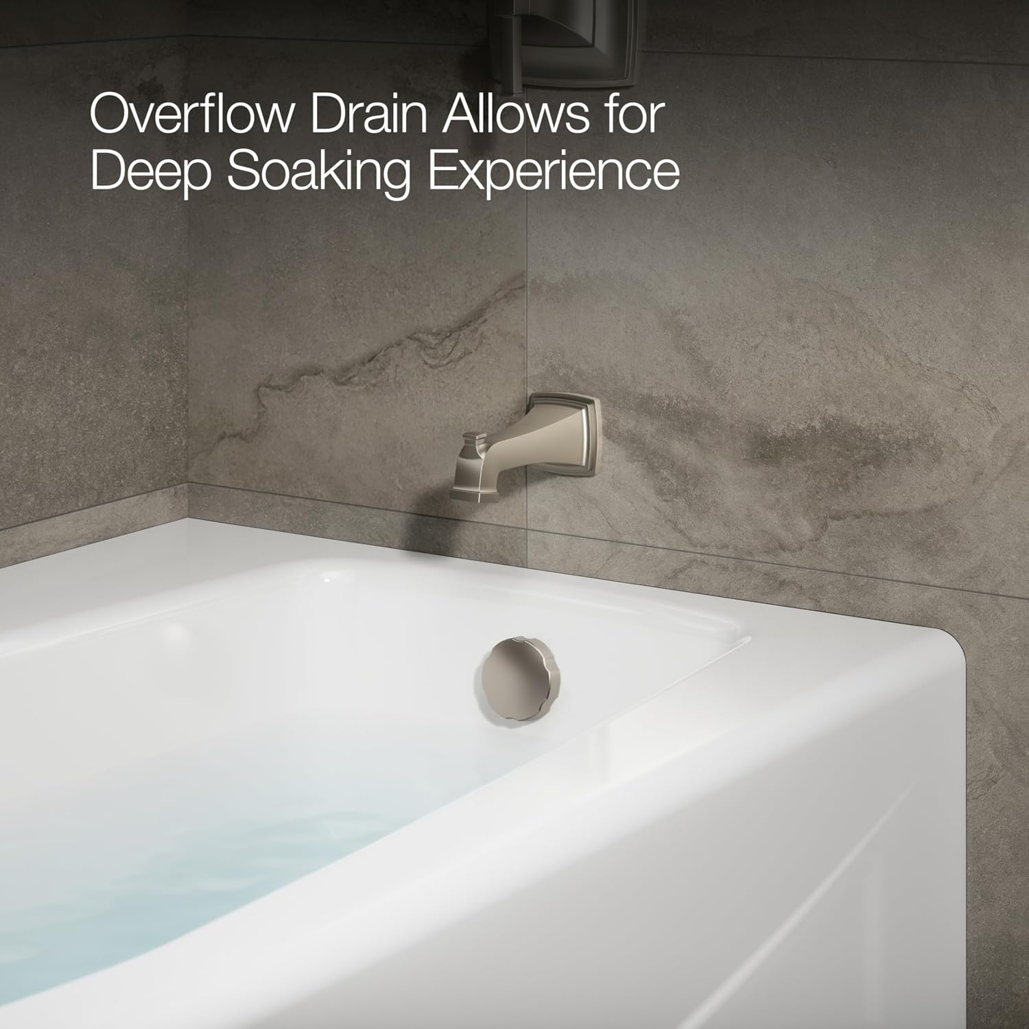 Kohler K-714-0 Villager Bath with 4-Inch Ledge and Right-Hand Drain, Cast Iron, White