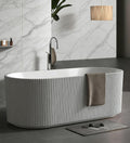 67'' Freestanding Bathtub, Deep Soaking Tub, Non-Slip Base, Acrylic, cUPC Certified Free Standing Tub, Chrome Drain Bath Tub, Modern Tub for Bathrooms, White