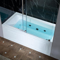 WOODBRIDGE 60' x 32' Alcove Acrylic Rectangular Whirlpool Heated Jetted Tub in White with right Drain, Matte Black Finish, BS667-R-MB02