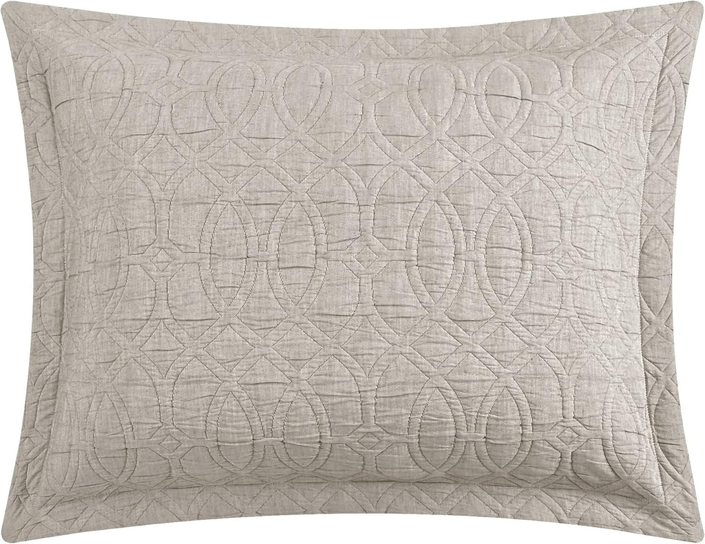 Chic Home Taupe Bed in a Bag Comforter Set, King Size (5 Pieces), New York & Company Trinity - Polyester Bedding with Jacquard Interlaced Pattern - Comforter, Pillow Shams and Decorative Pillows