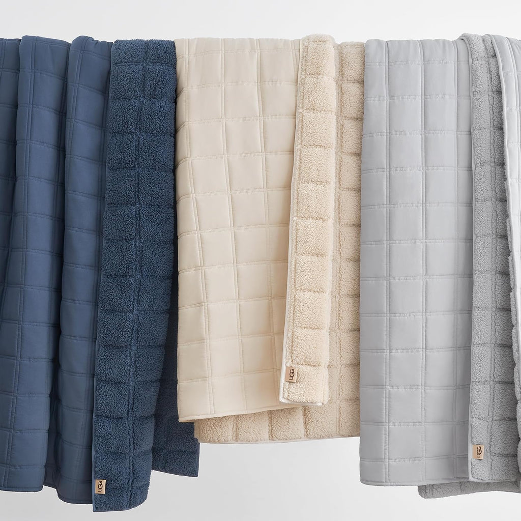UGG Twin/Twin XL Quilt Set with 1 Pillow Sham – 2 Piece Lightweight All-Season Bedspread, Ultra-Soft Fluffy Reversible Quilt Set for Dorm, Apartment & Modern Bedroom Decor, Cream (Gizelle)
