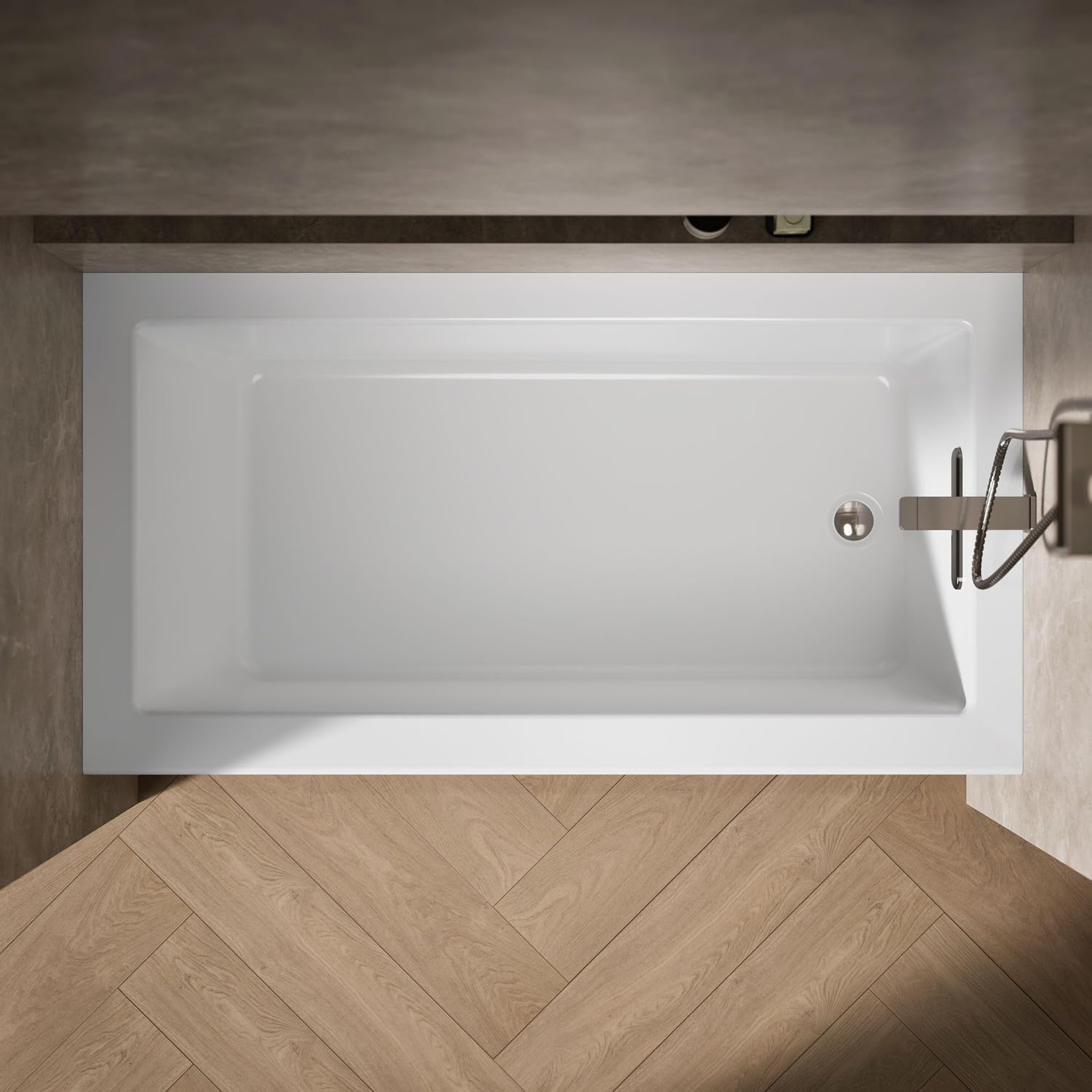 Kohler 1957-RA-0 Underscore® 60' x 32' alcove bath right drain, White