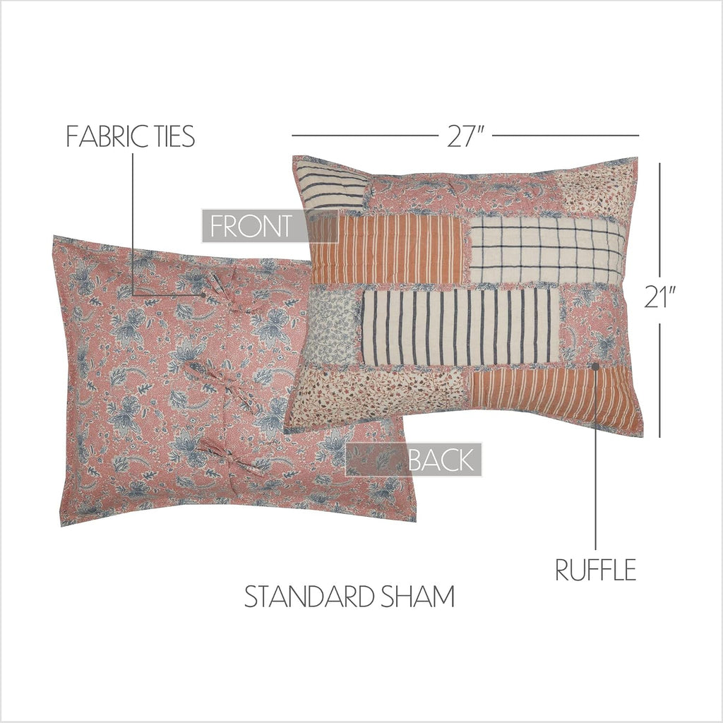VHC Brands Kaila 5 Piece Twin Quilt Set (1 Twin Quilt, 2 Standard Shams, 2 Standard Pillowcase)