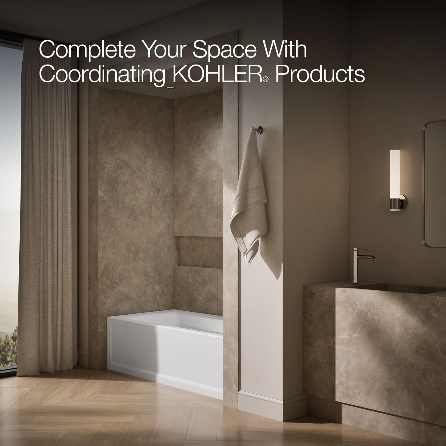 Kohler 1948-RA-0 Archer® 66' x 32' alcove bath, right drain, White