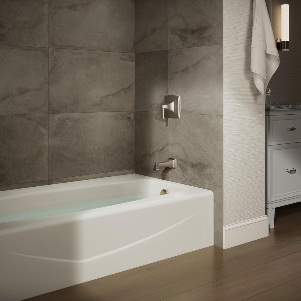 KOHLER K-714-96 Villager Bath with 4-Inch Ledge and Right-Hand Drain, Biscuit