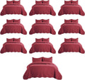 IR Imperial Rooms Twin Quilt Bedding Set (68' x 86') - Bulk Pack of 10 Wholesale for Hotels, Guest Bedroom & Airbnbs - Lightweight Microfiber Reversible Embossed Quilts Bedspreads (Burgundy)