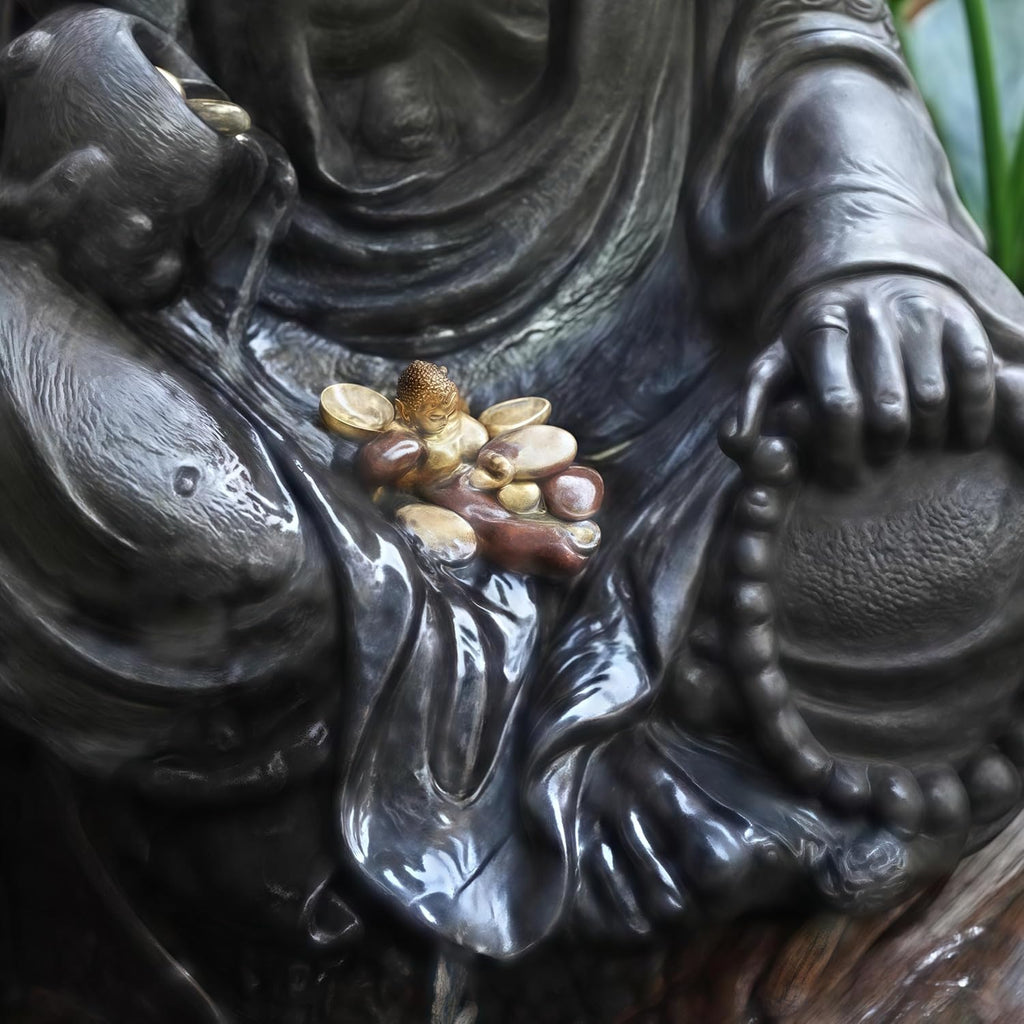 Outdoor Water Fountain Outside, Garden Fountain, Buddha Statue Outdoor/Indoor for Home, Buddha Decor & Gifts, Buddah, Buda, Budda, Buddhas, Chinese Decor & Gifts, Feng Shui (Small)