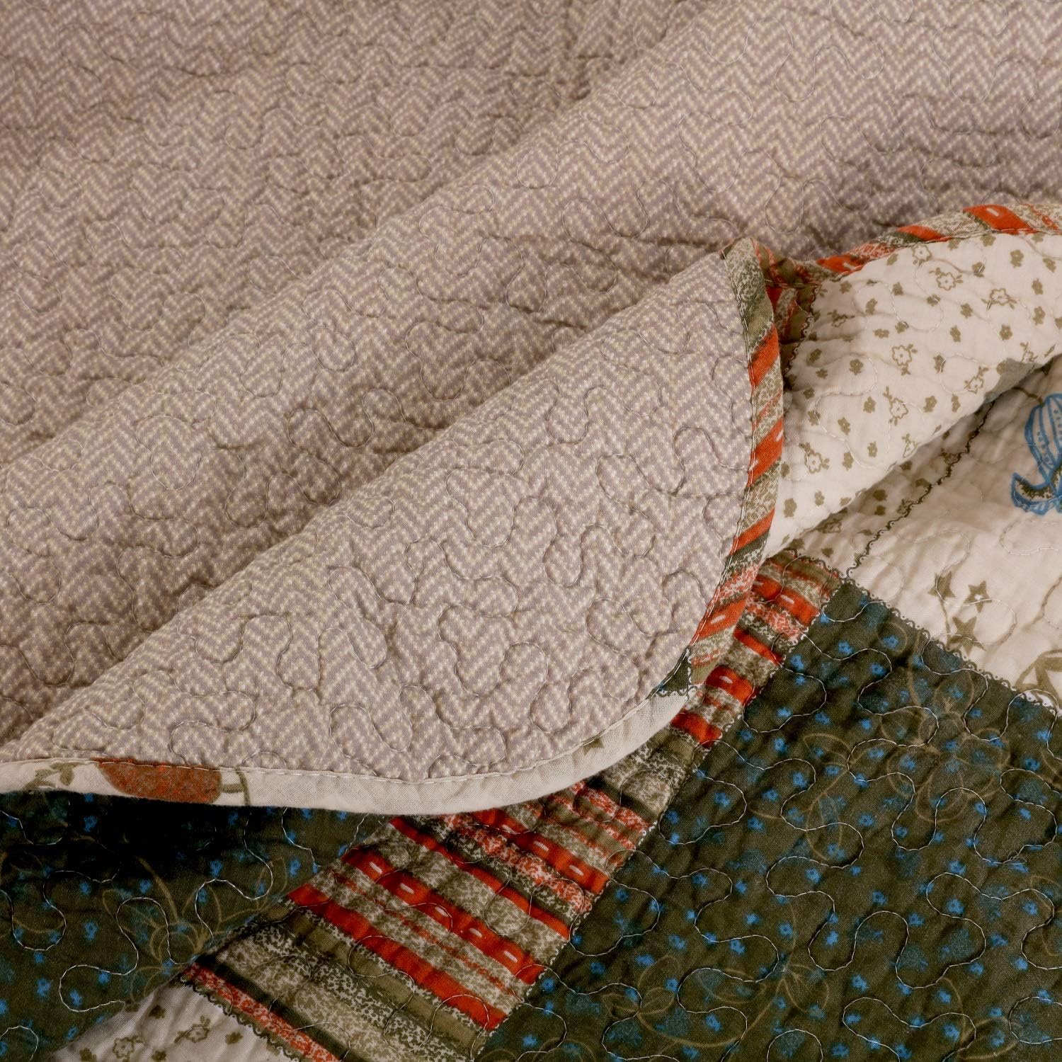 Greenland Home - GL-1010GBSK Sedona Quilt Set, 5-Piece King/Cal King, Gray
