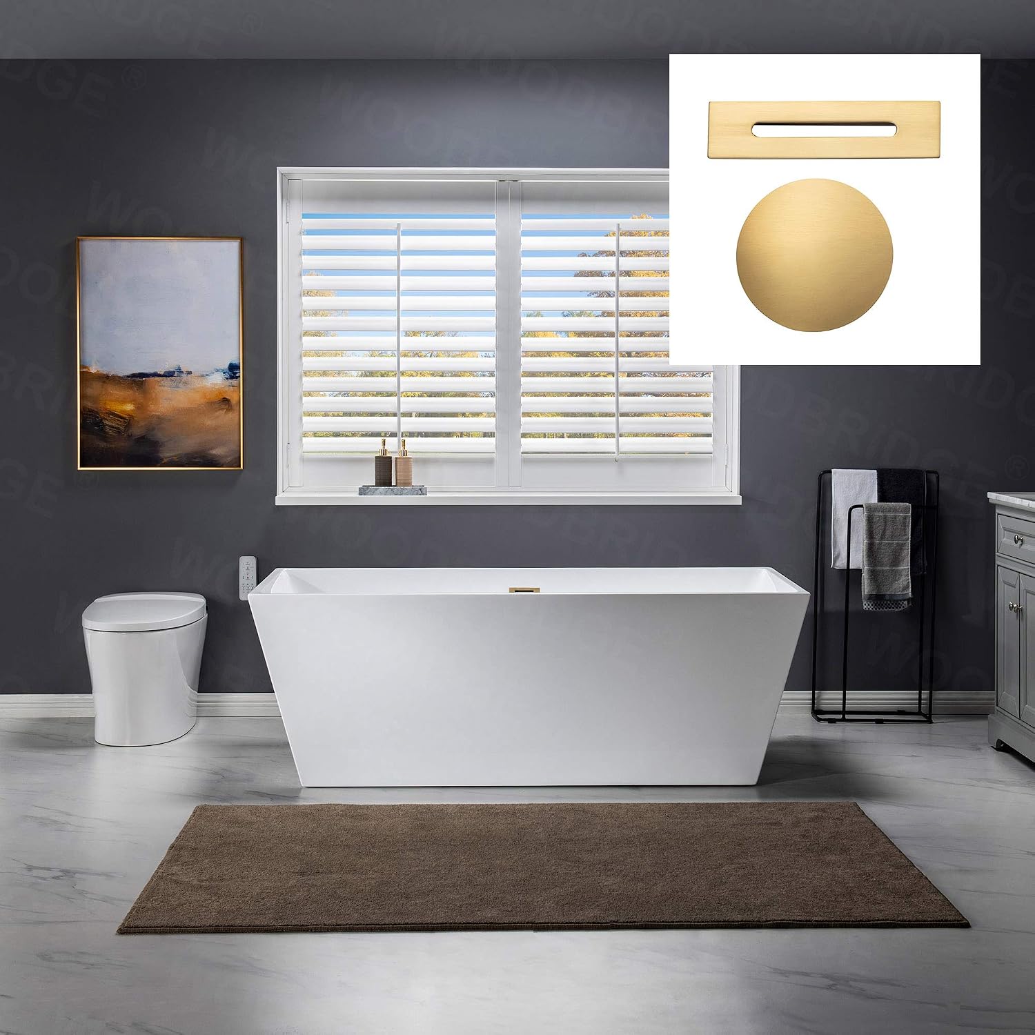 WOODBRIDGE B0003-BG-Drain &O Bathtub, White