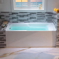 WOODBRIDGE 54' Acrylic Rectangular Alcove Soaking Bathtub in White with Left Drain, Matte Black pop-UP Drain Included BA5430L