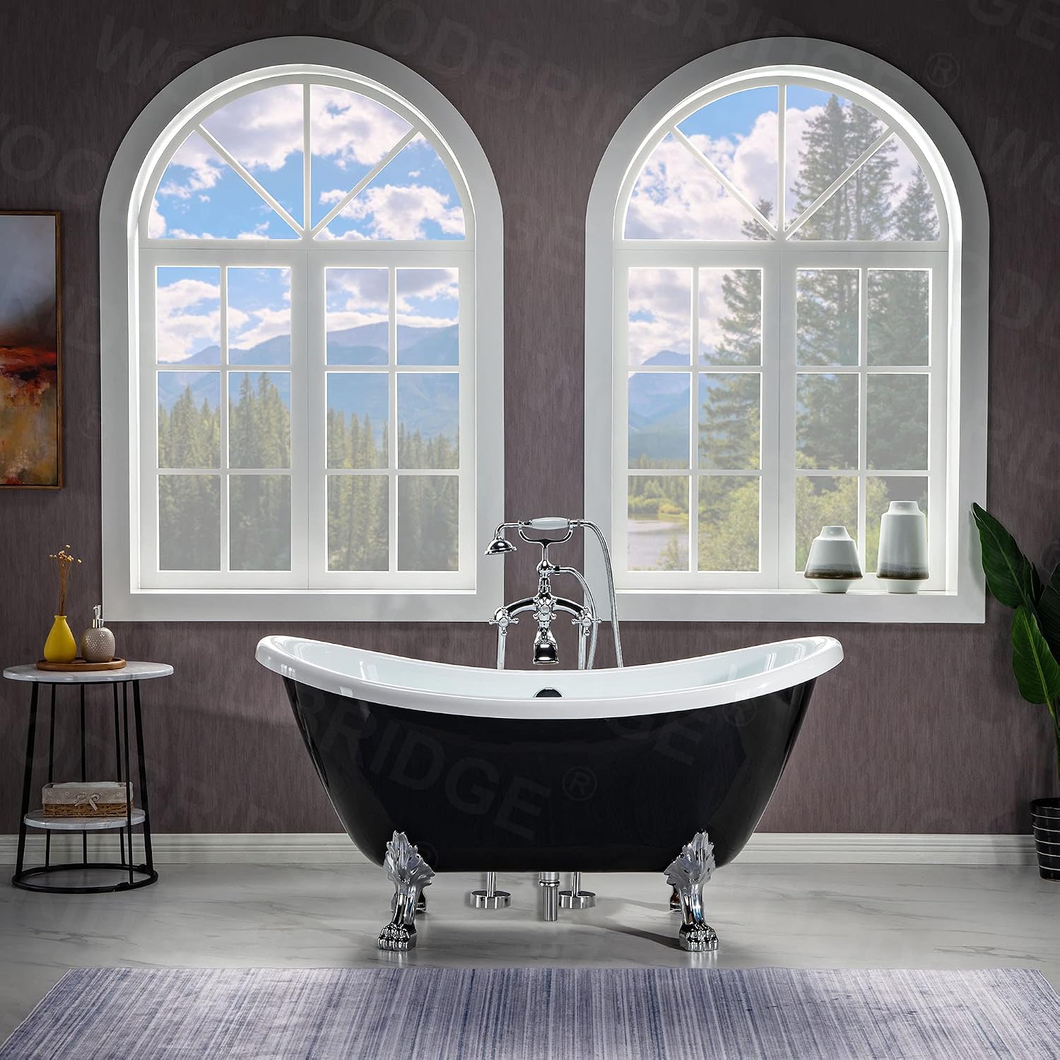 WOODBRIDGE BTA1842-C-Feet+C-Drain Bathtub, Chrome