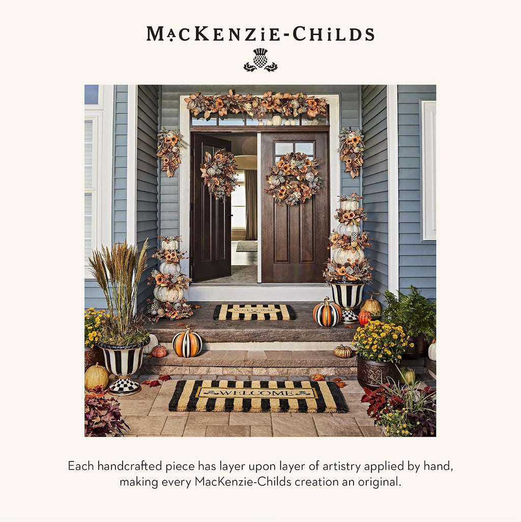 MACKENZIE-CHILDS Entrance Mat, Decorative Outdoor Front-Door Mat, Coir Doormat, Awning Stripe