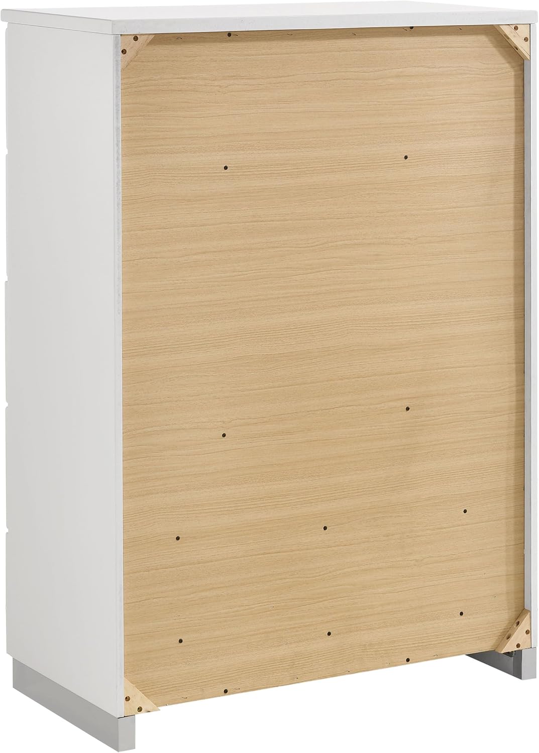 Coaster Home Furnishings Felicity Contemporary 6-Piece Bedroom Set Queen Size LED Panel Bed Frame 49-inch Headboard White High Gloss 203500Q-S6