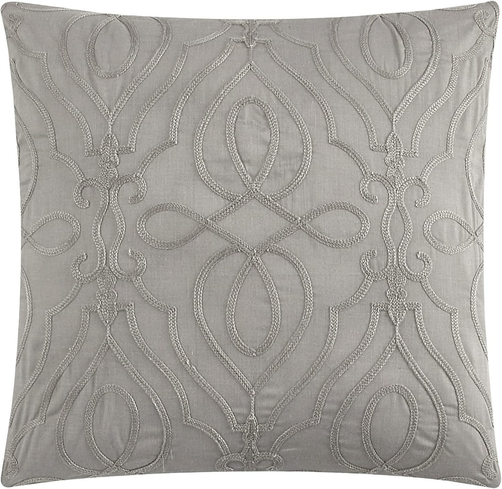 Chic Home Grey Bed in a Bag Comforter Set, Queen Size (5 Pieces), New York & Company Trinity - Polyester Bedding with Jacquard Interlaced Pattern - Comforter, Pillow Shams and Decorative Pillows