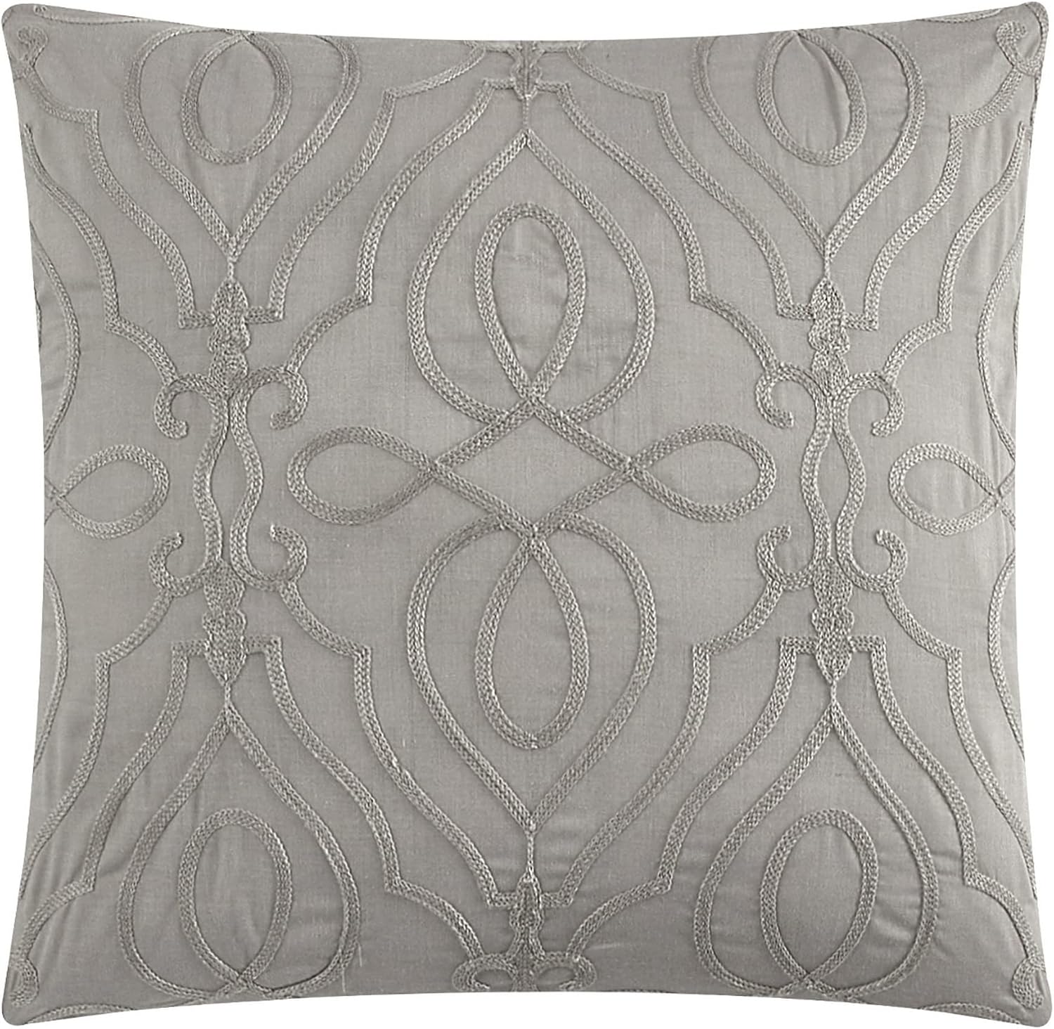Chic Home Grey Bed in a Bag Comforter Set, Queen Size (5 Pieces), New York & Company Trinity - Polyester Bedding with Jacquard Interlaced Pattern - Comforter, Pillow Shams and Decorative Pillows
