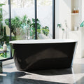 67' Acrylic Freestanding Bathtub, Deep Soaking Tub with Non-Slip Base, cUPC Certified Free Standing Tub, Chrome Drain Bath Tub, Modern Tub for Bathrooms, Black