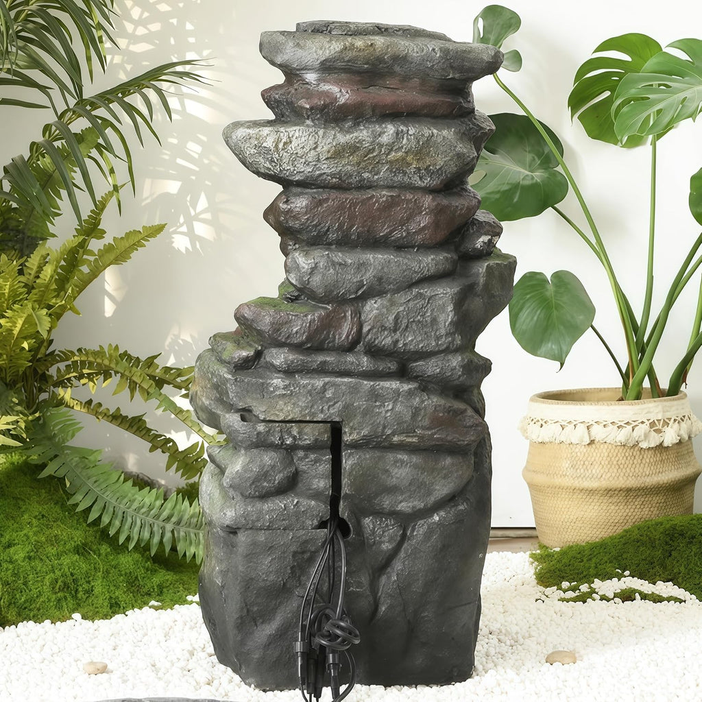 Top Outdoor Water Fountain Outside, Garden Water Fountain Decor for Gardens, Landscaping, Patios, Lawns (Small)