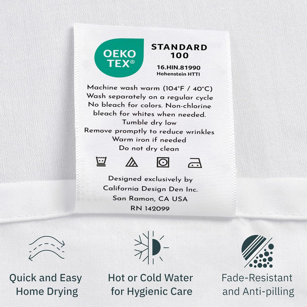 California Design Den Pack of 2 Cal King Bedsheet Set - 400 Thread Count Sateen 100% Cotton Sheets - Soft and Breathable Sheets, 2 Sets of Deep Pocket Bed Sheets - White