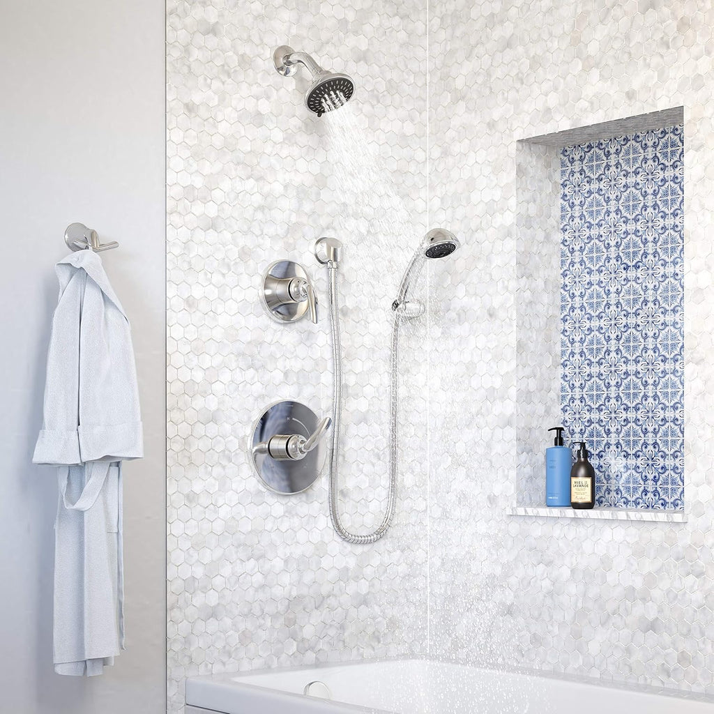Symmons 5505-1.5-TRM Elm 2-Handle 5-Spray Shower Trim with 3-Spray Hand Shower in Polished Chrome (Valves Not Included)