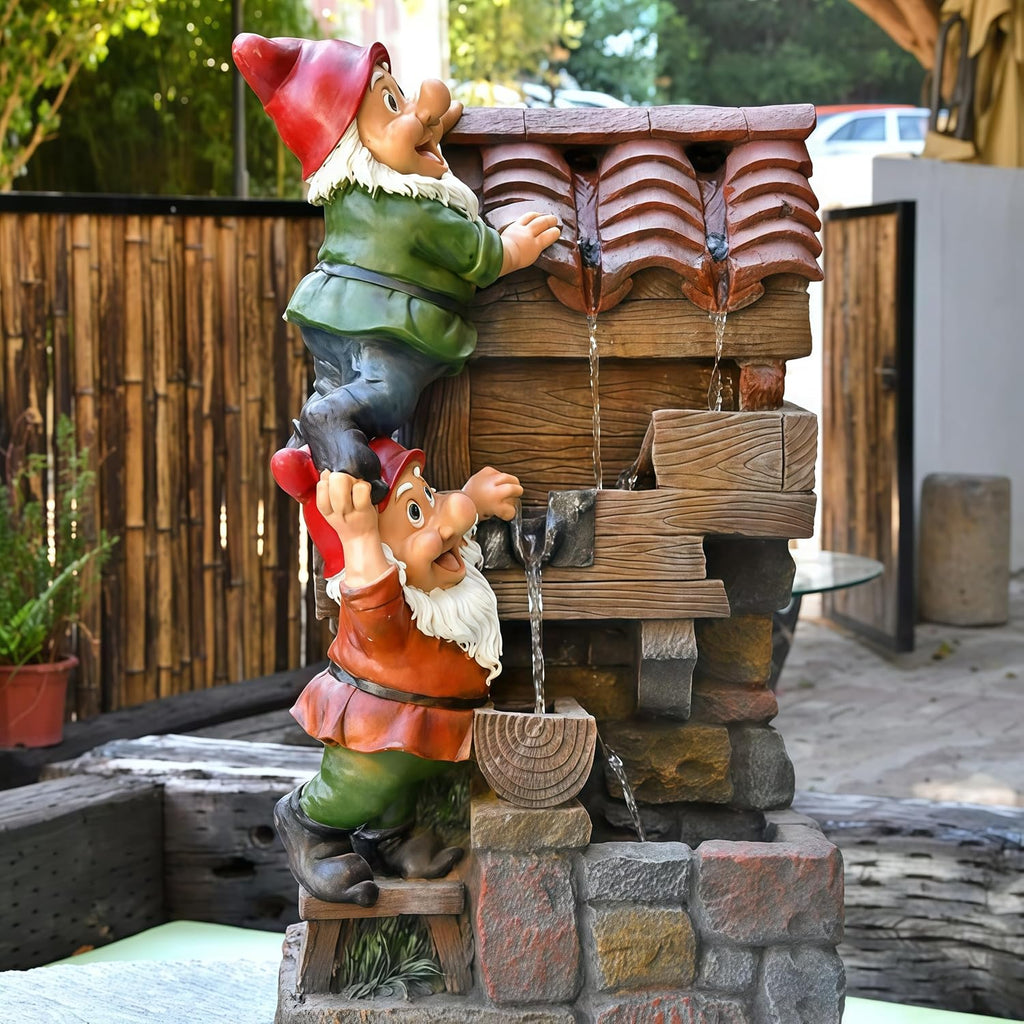 Top Outdoor Water Fountain Outside, Garden Water Fountain Decor for Gardens, Landscaping, Patios, Lawns (A)
