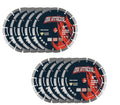 9 Inch Diamond Saw Blade 10pcs, Segmented General Purpose Blade Dry/Wet Cutting Concrete, Masonry, Brick, Block,7/8'-5/8' Arbor