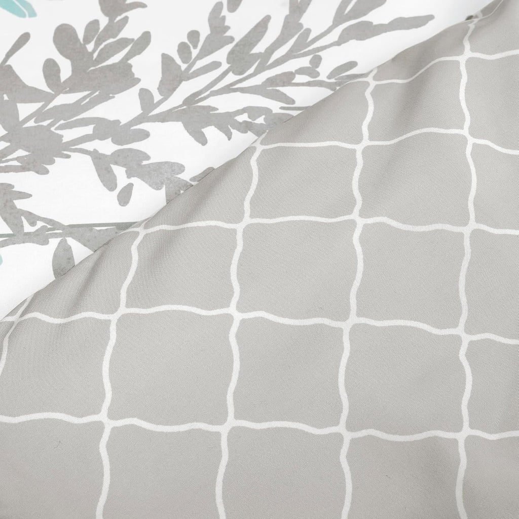 Lush Decor Aprile Soft Reversible Floral Comforter Set, 8 Piece Set, Queen, Blue & Gray - Floral Bedding Set - Queen Sized Comforter Full - Blue Gray Bedding - Spring Home Decor - Cottage - Farmhouse