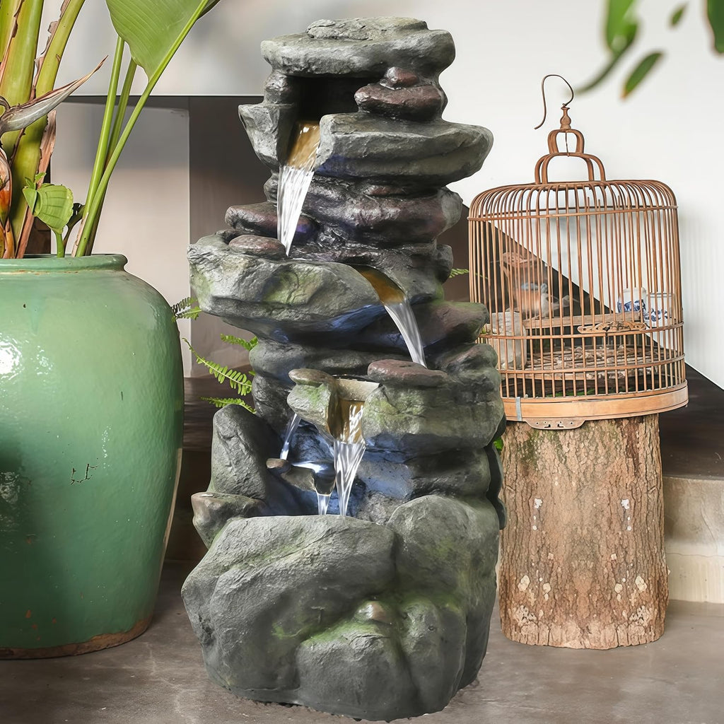Top Outdoor Water Fountain Outside, Garden Water Fountain Decor for Gardens, Landscaping, Patios, Lawns (Small)