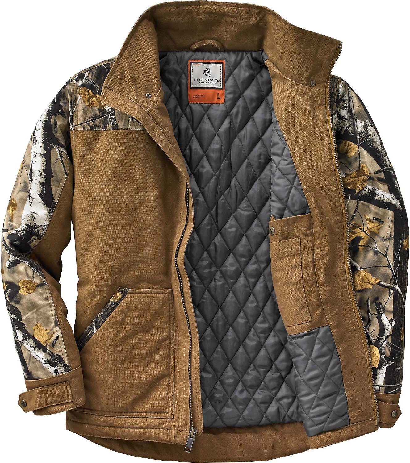 Legendary Whitetails Mens Winter Coat Quilted Canvas Water Repellent Insulated Workwear Jacket