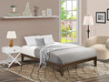 East West Furniture DNP-22-Q Queen Platform Bed Frame with 4 Solid Wood Legs and 2 Extra Center Legs - Walnut Finish